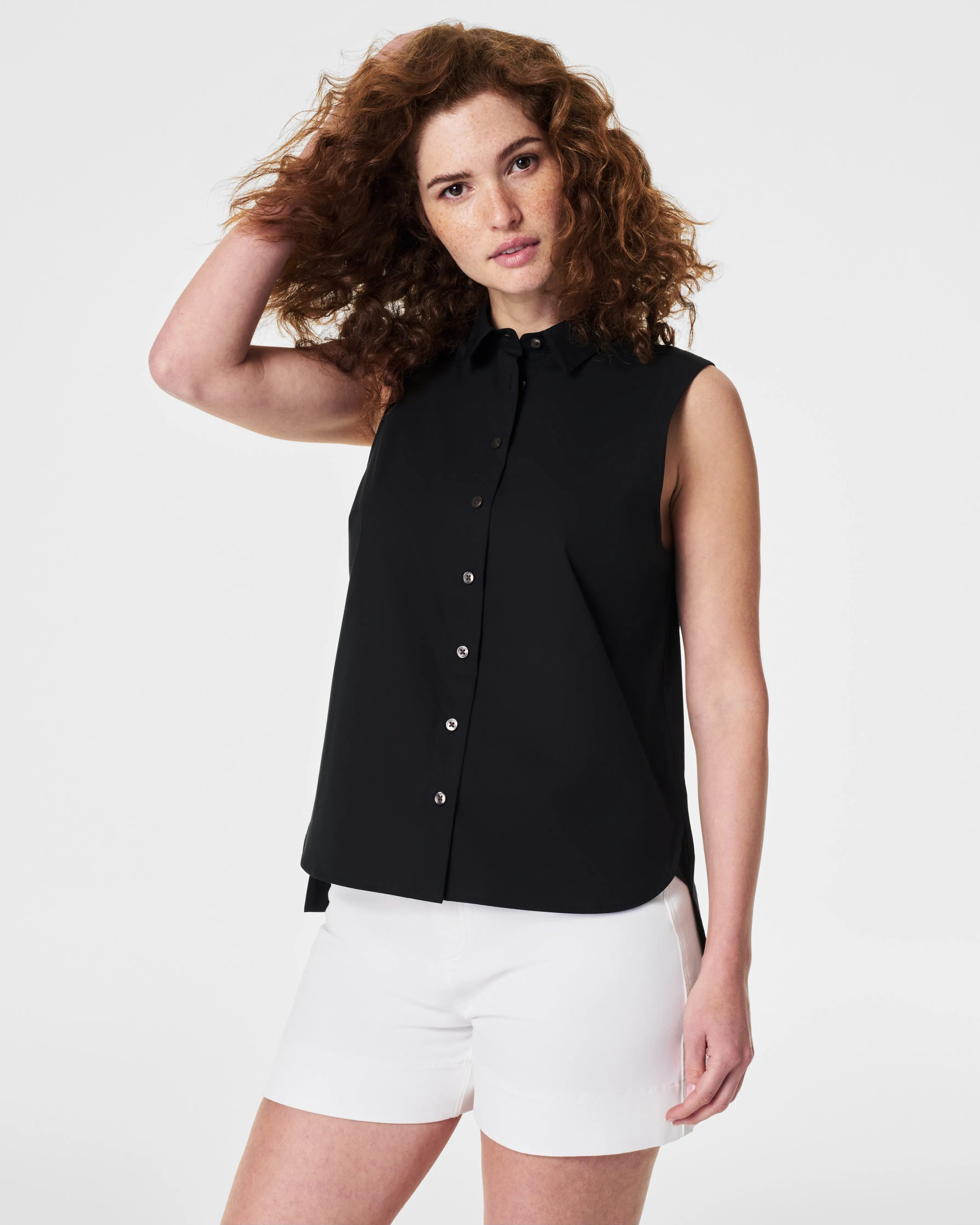 SPANX® Poplin Sleeveless Button-Down Shirt