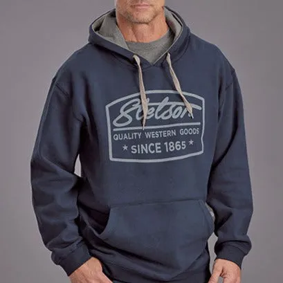 Stetson Men's 1865 Logo Hoodie in Navy Blue