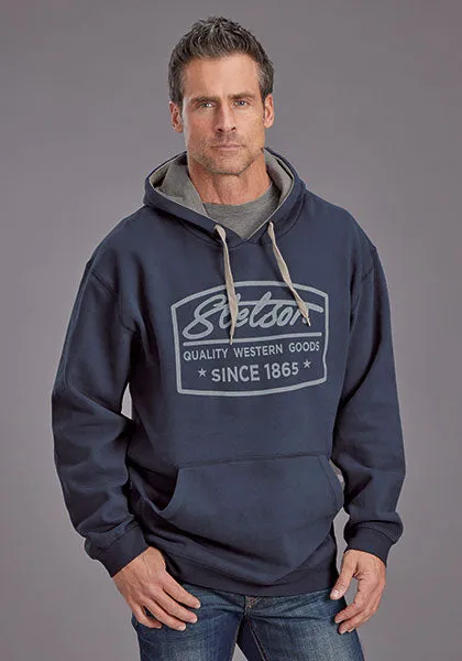 Stetson Men's 1865 Logo Hoodie in Navy Blue