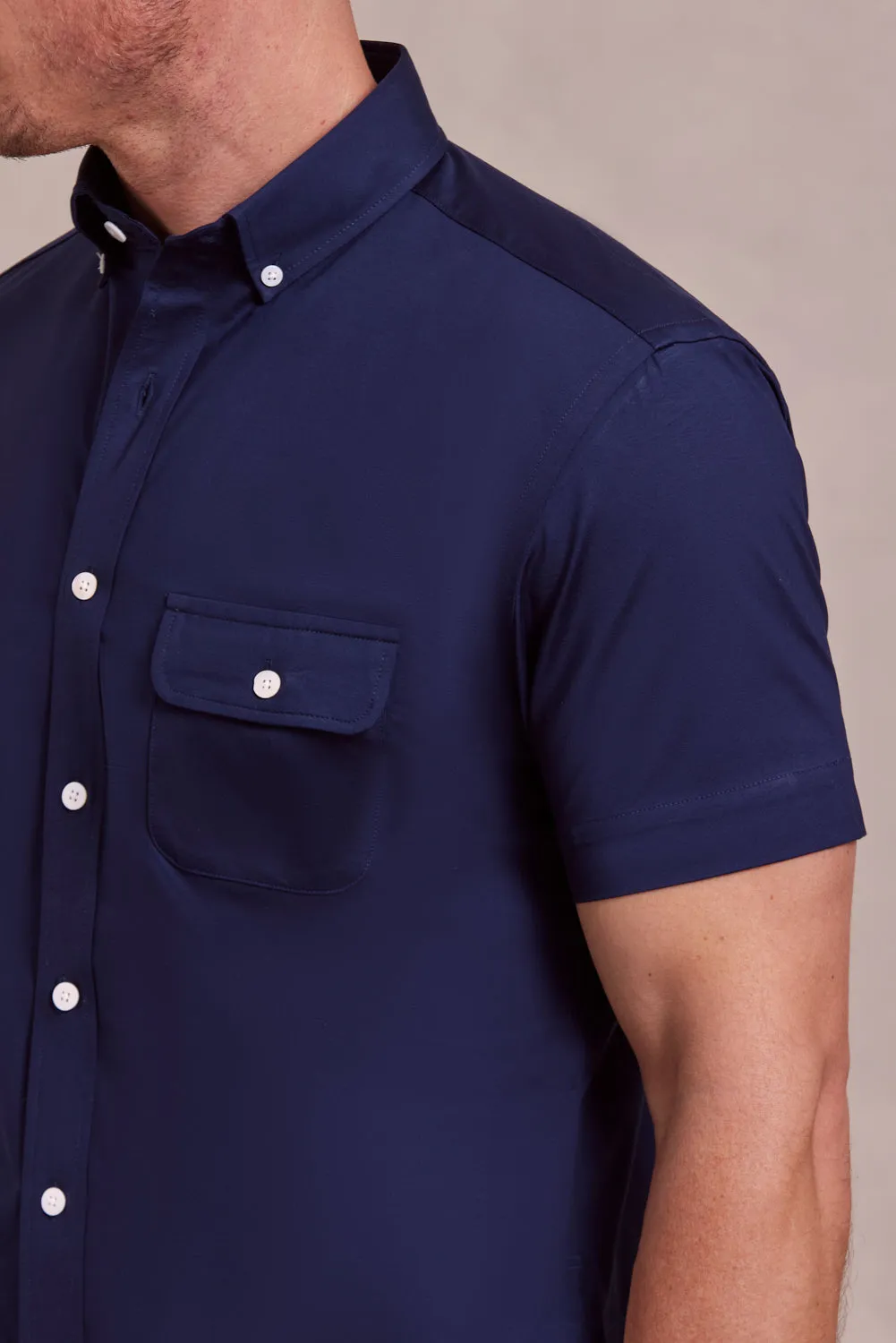 The Dean BD - SS Non-Iron Knit Shirt - New Navy