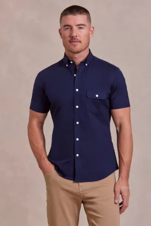 The Dean BD - SS Non-Iron Knit Shirt - New Navy