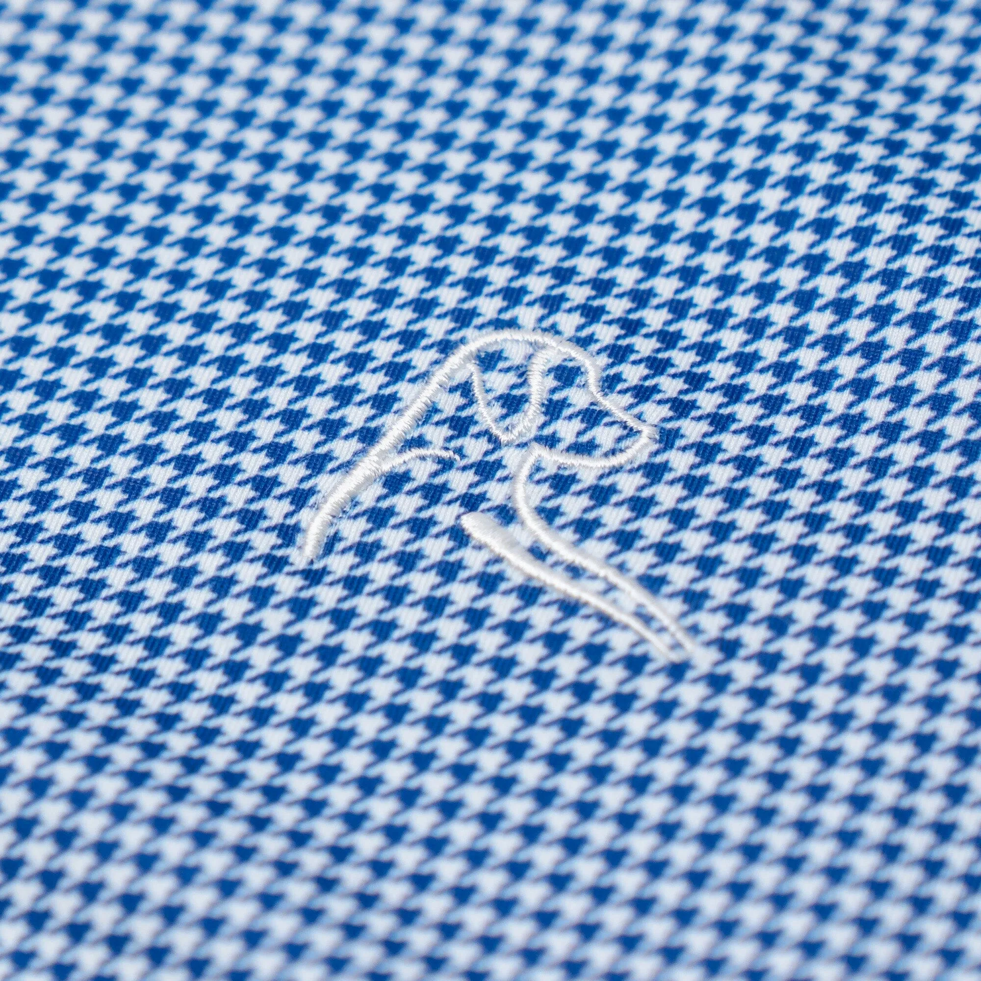 The Dogstooth Houndstooth | Performance Polo | The Dogstooth Houndstooth - Ocean Blue/White