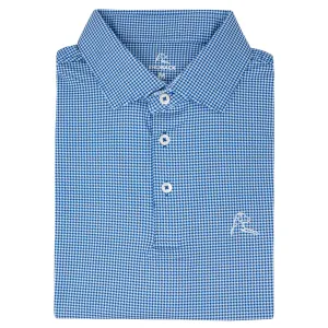 The Dogstooth Houndstooth | Performance Polo | The Dogstooth Houndstooth - Ocean Blue/White