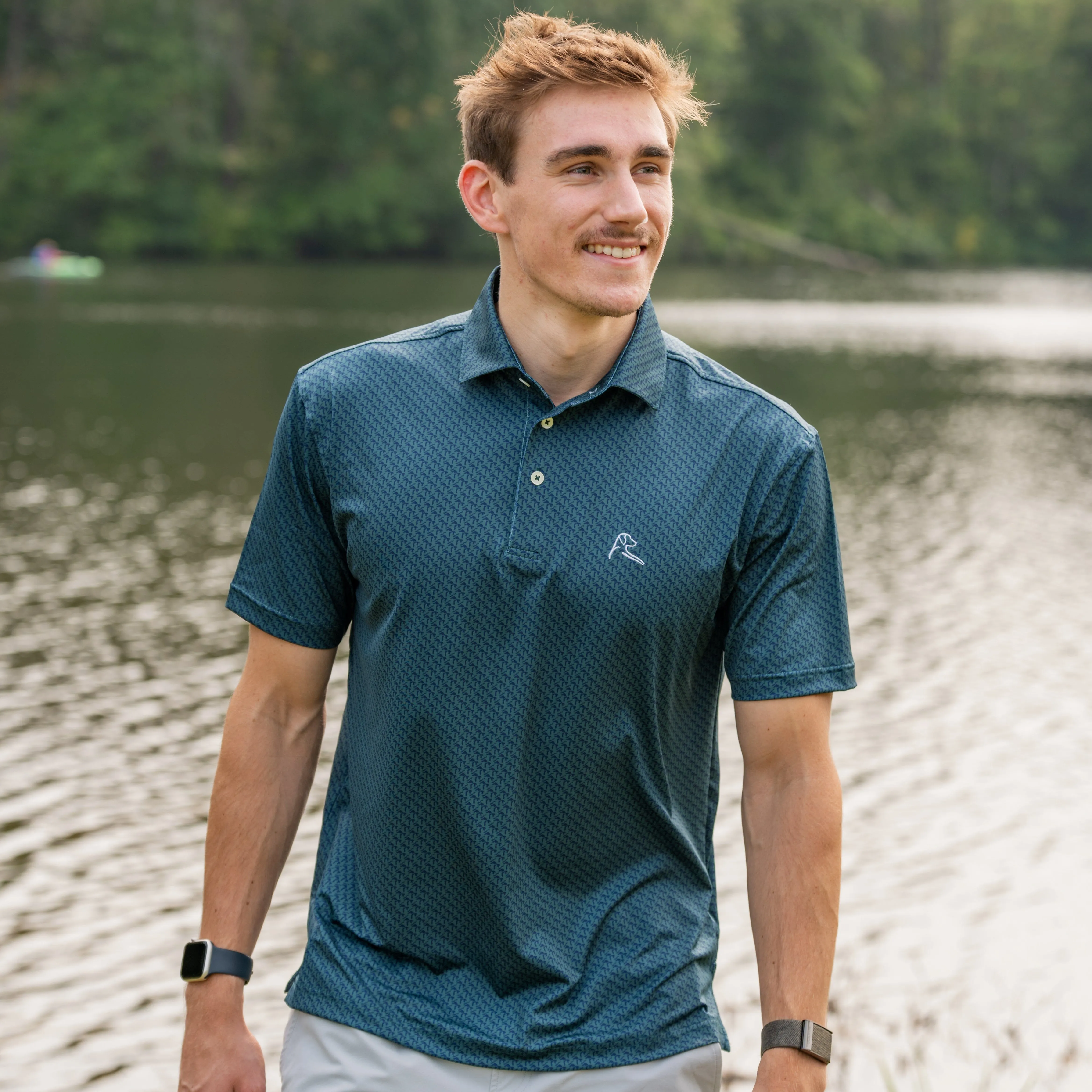 The Great Lakes | Performance Polo | The Great Lakes - Spruce Green/Admiral Navy