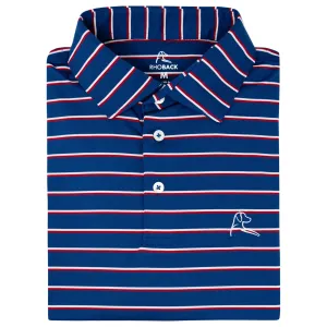 The Old Glory Stripe | Performance Polo | The Old Glory Stripe - Ocean Blue/Classic Red/White