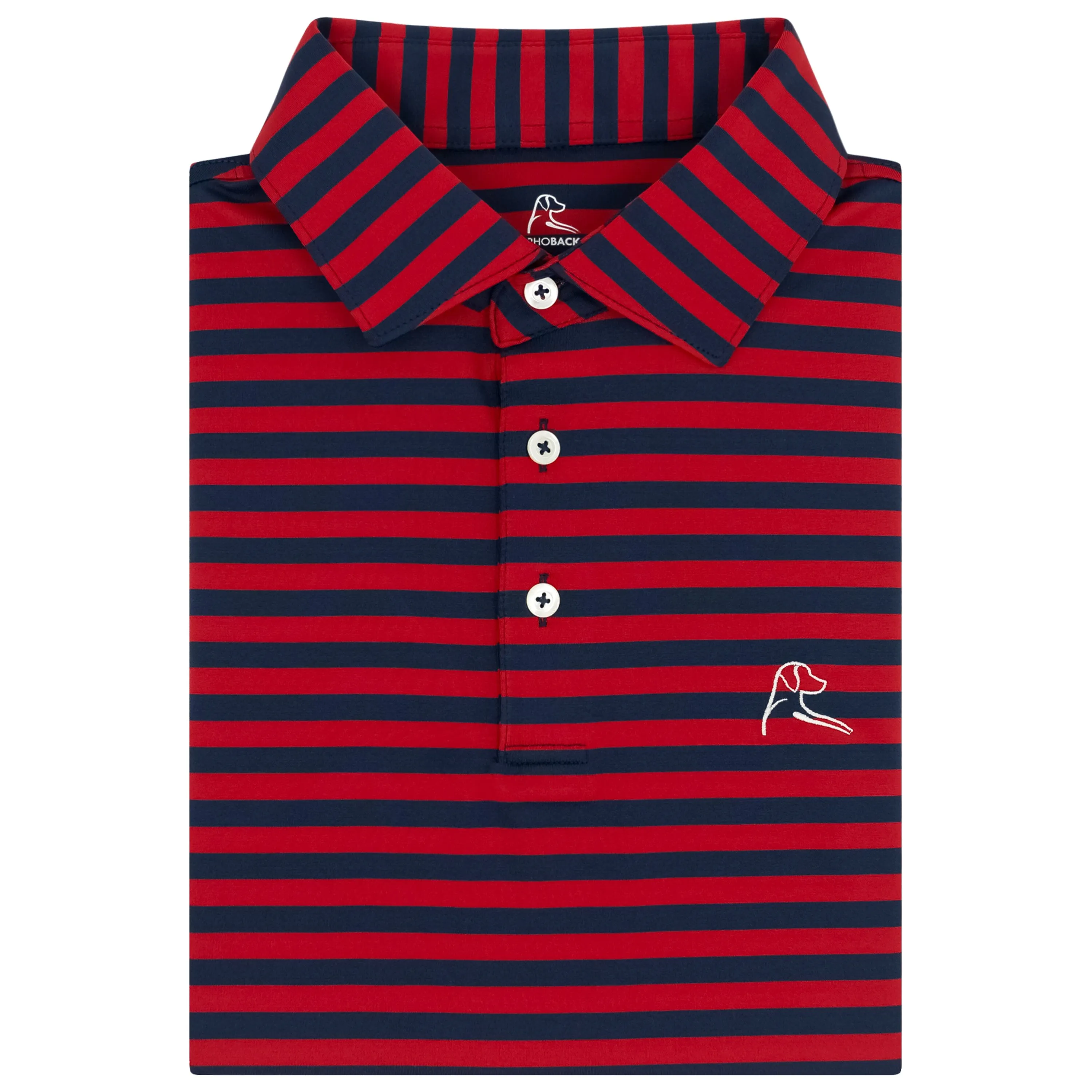 The Vintage Stripe | Performance Polo | The Vintage Stripe - Cardinal Red/Fleet Navy