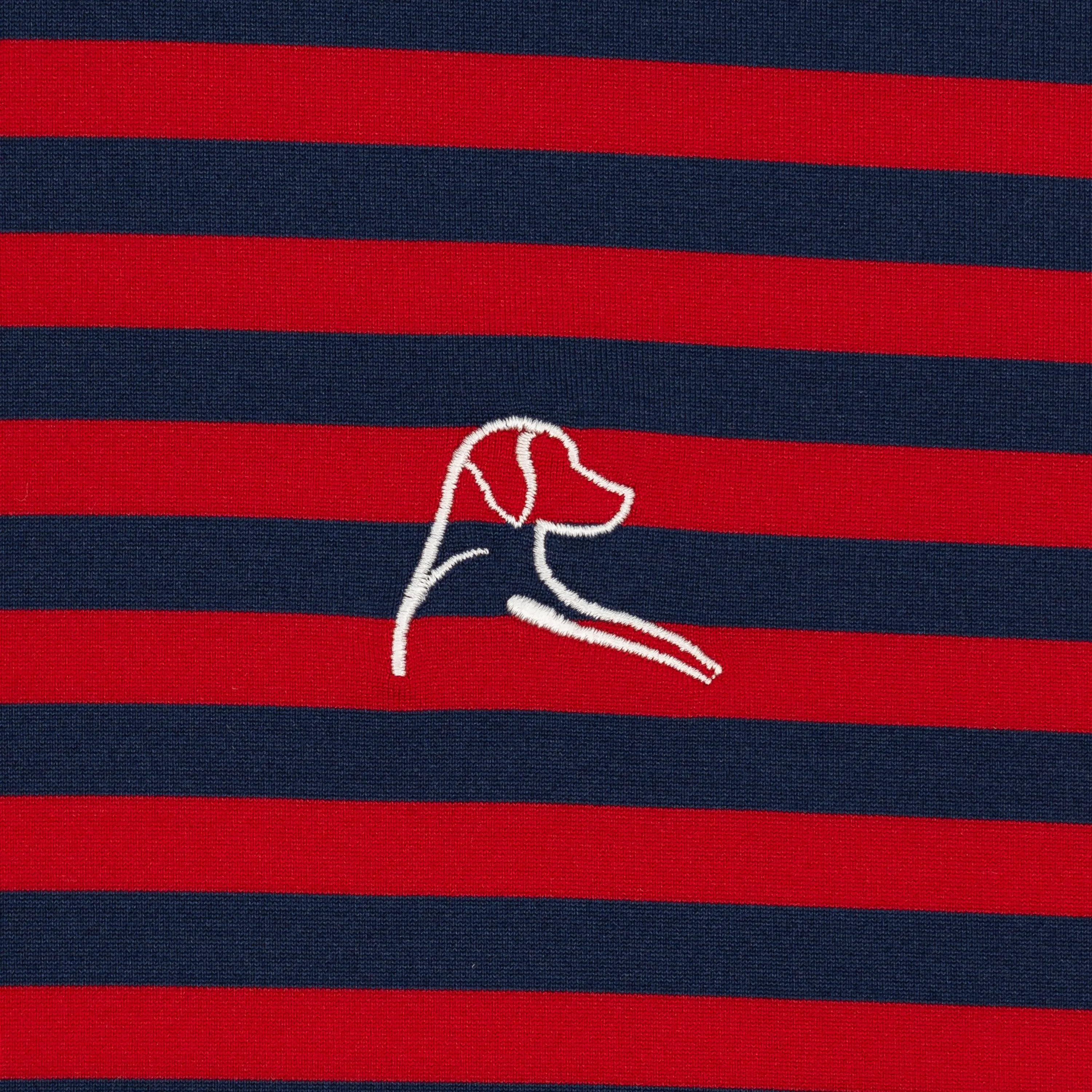 The Vintage Stripe | Performance Polo | The Vintage Stripe - Cardinal Red/Fleet Navy