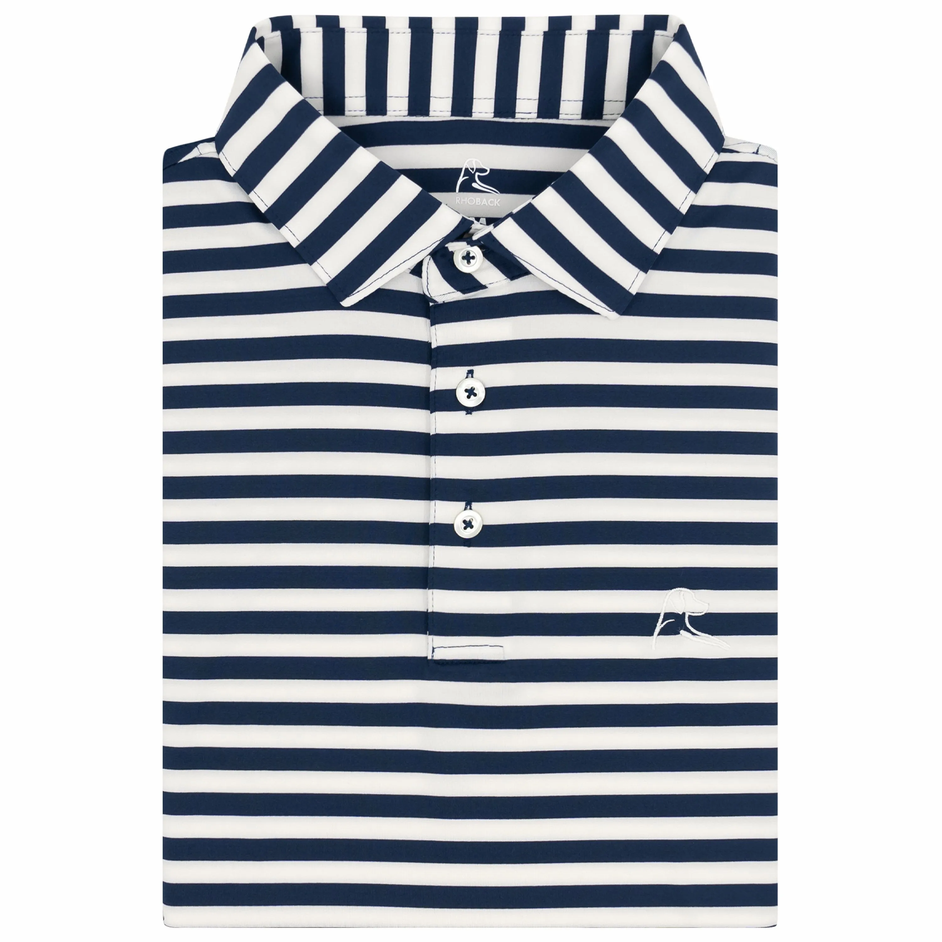 The Vintage Stripe | Performance Polo | The Vintage Stripe - Fleet Navy/Ivory