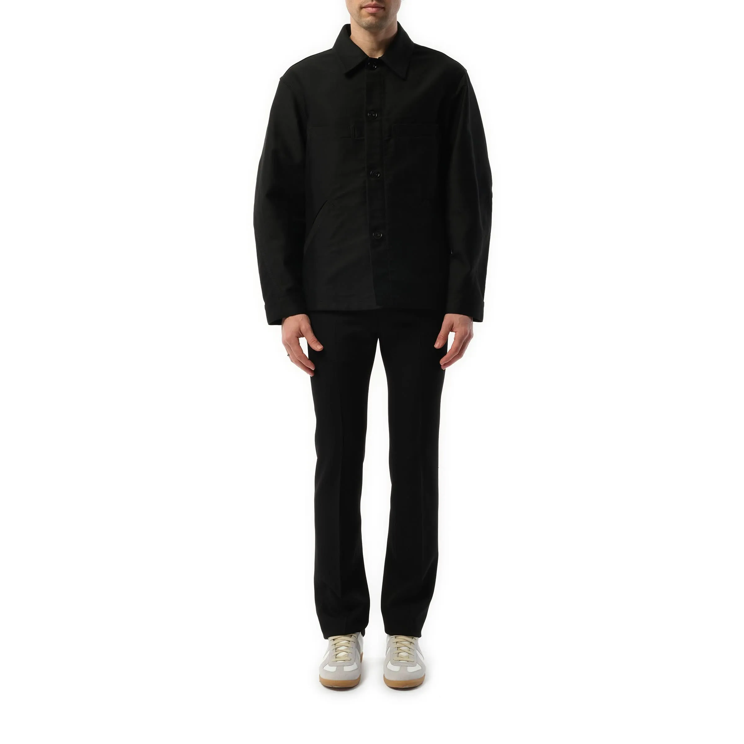 Twisted Sleeve Workwear Jacket in Black