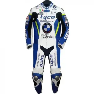 Tyco BMW Motorrad Motorcycle Racing Team Leather Suit  and Jackets one pc 2 piece