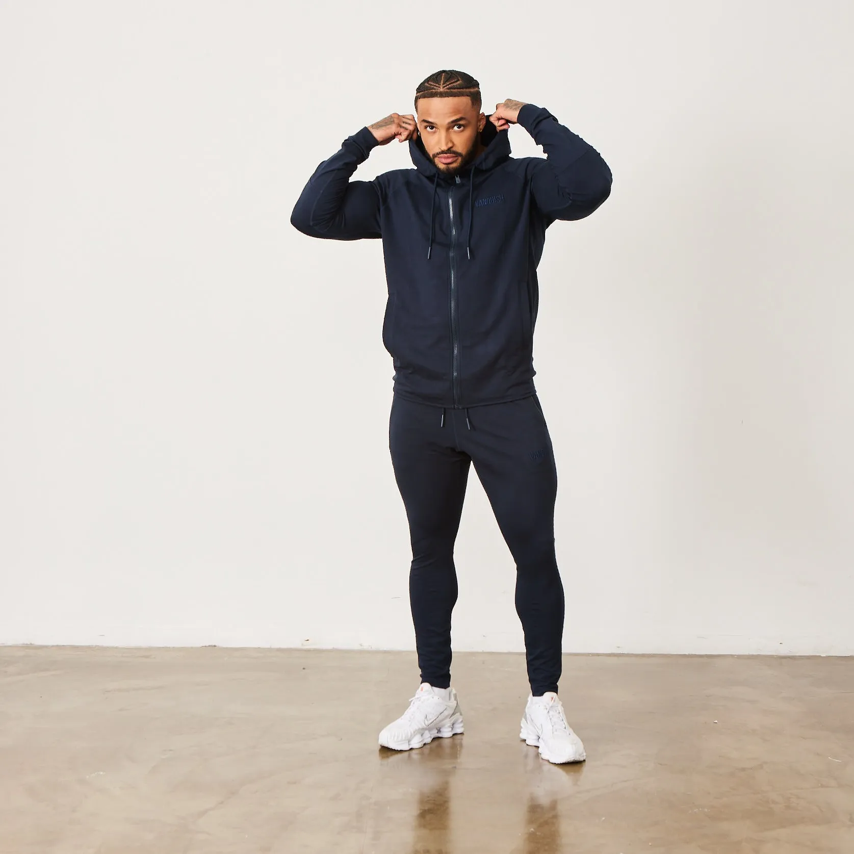 Vanquish Eclipse V2 Navy Blue Full Zip Front Hoodie