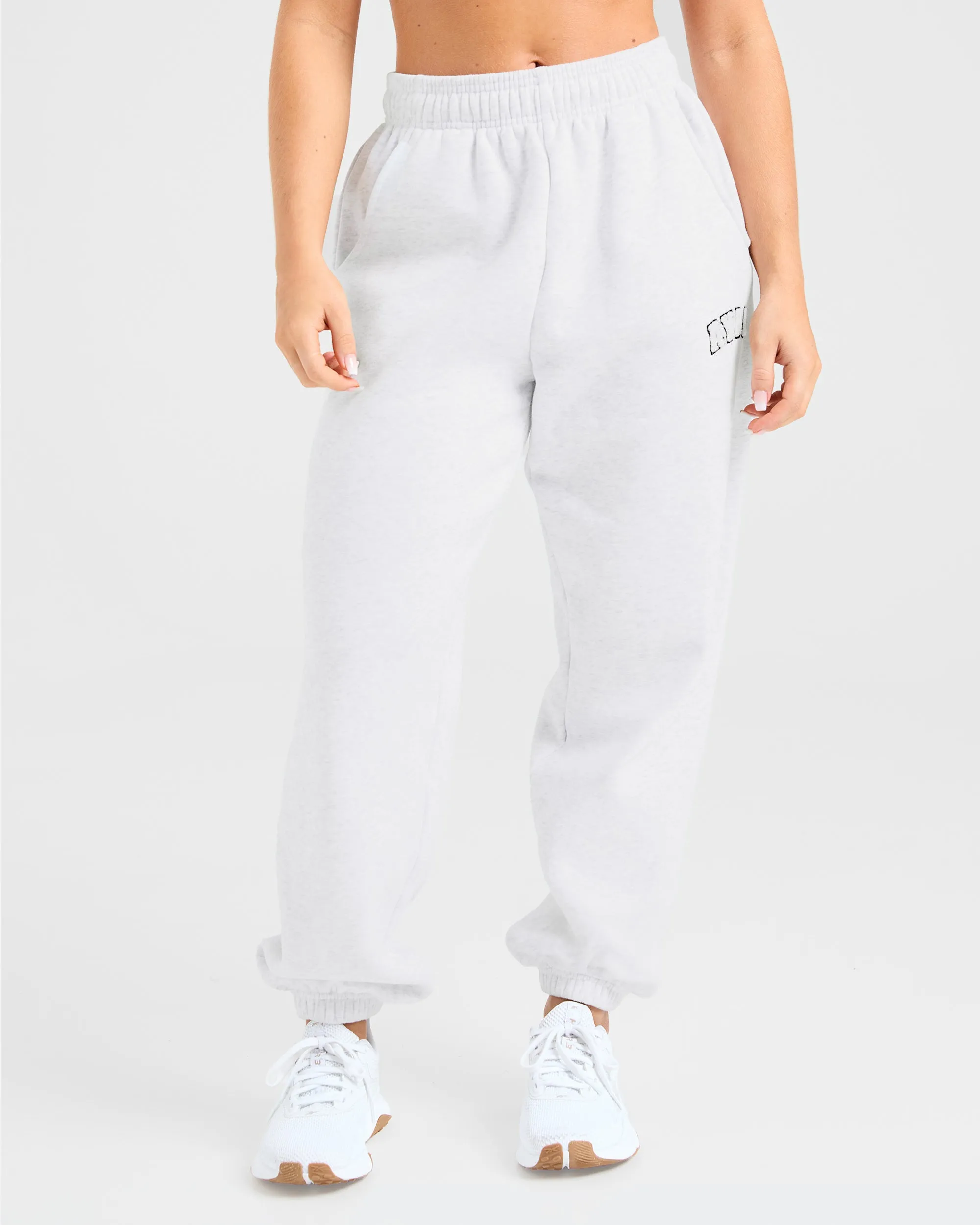 Varsity Oversized Joggers - Heather Grey