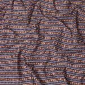 Vintage Maroon and Beige Striped Cotton Lawn Fabric - 110 cm Width-D19974