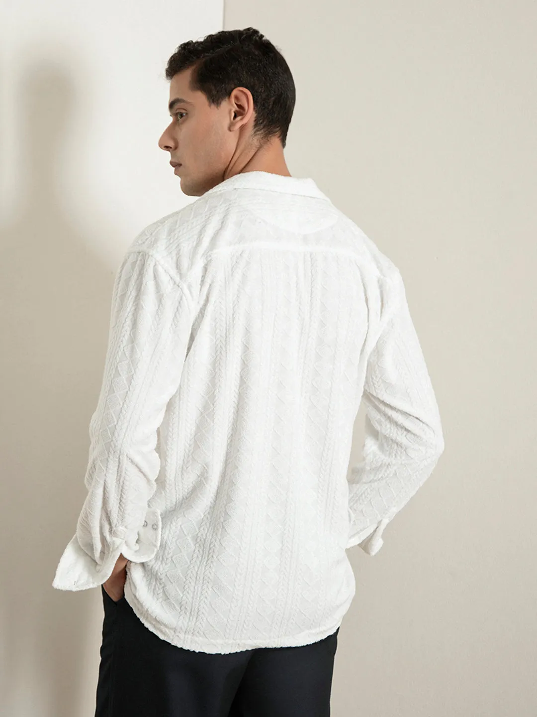 White Self-Embroided Shirt