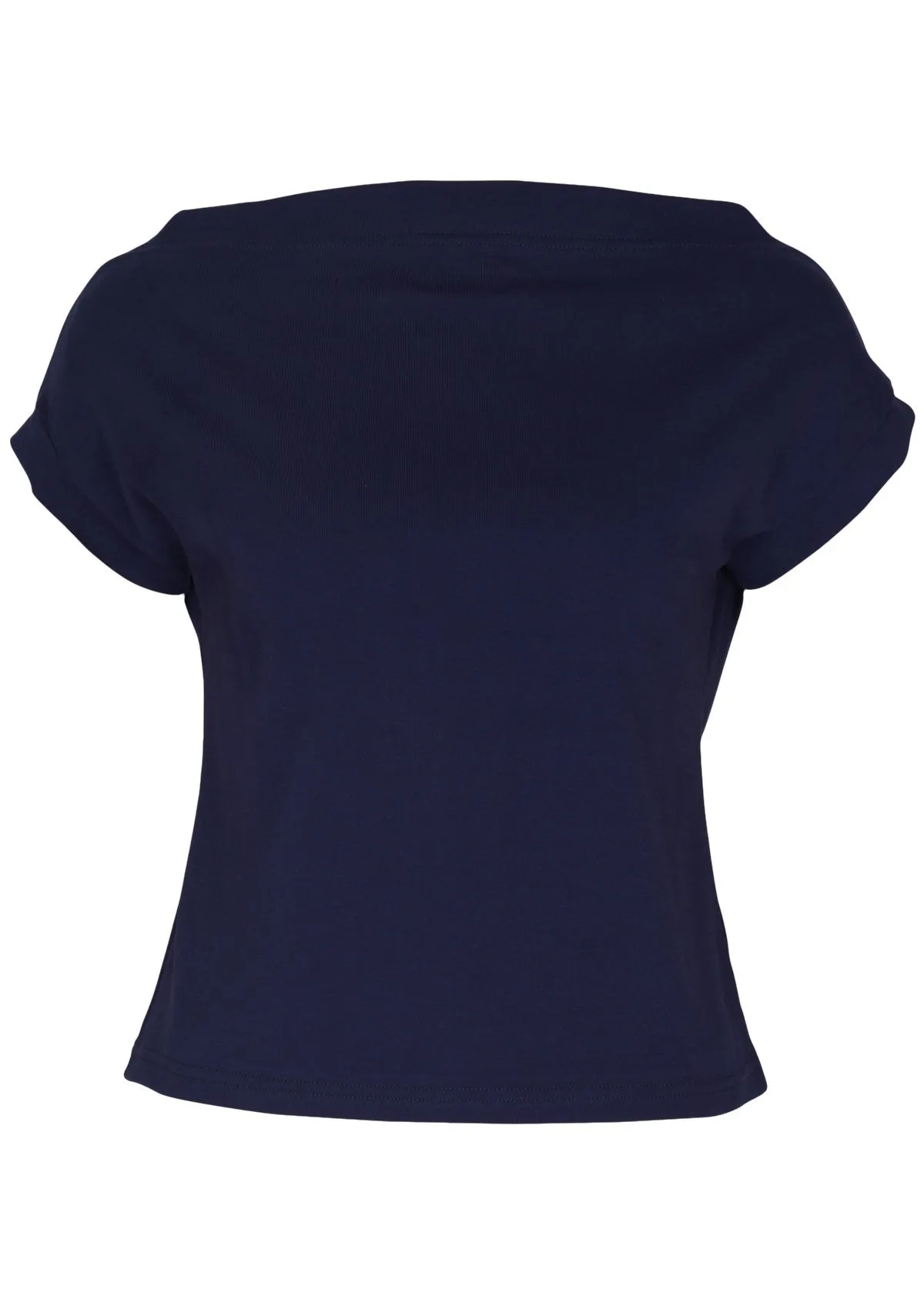 Wide Neck Mod Top Navy Blue